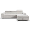 ECKSOFA LARS Creme Cord  - Chromfarben/Creme, Basics, Kunststoff/Textil (268/189cm) - Livetastic