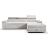 ECKSOFA LARS Creme Cord  - Chromfarben/Creme, Basics, Kunststoff/Textil (268/189cm) - Livetastic