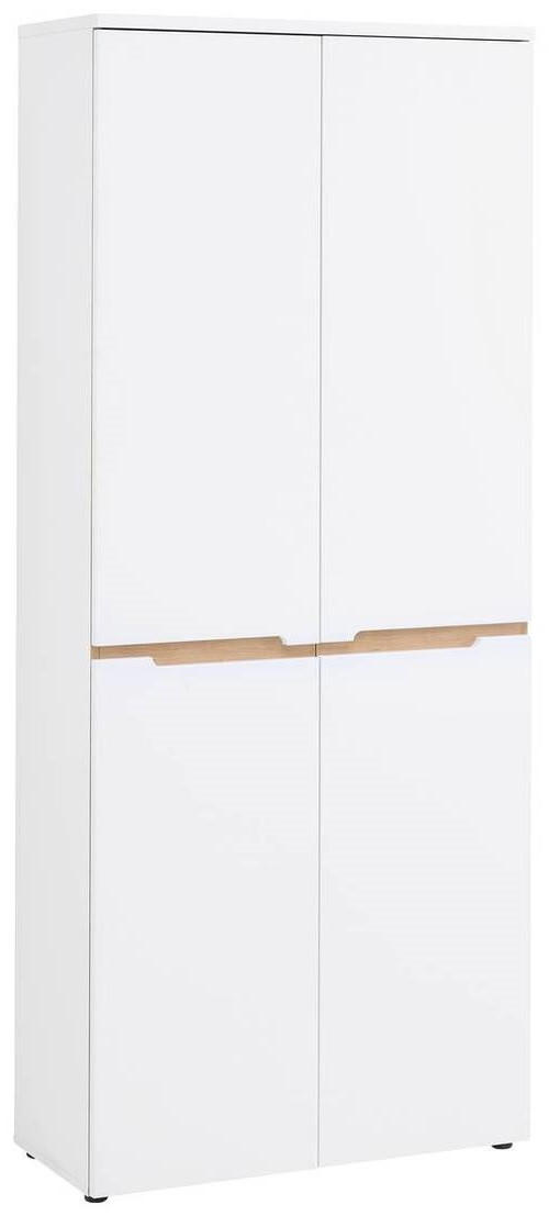Voleo Schuhschrank Memphis Weiß, Eiche Artisan 80x192x38 cm