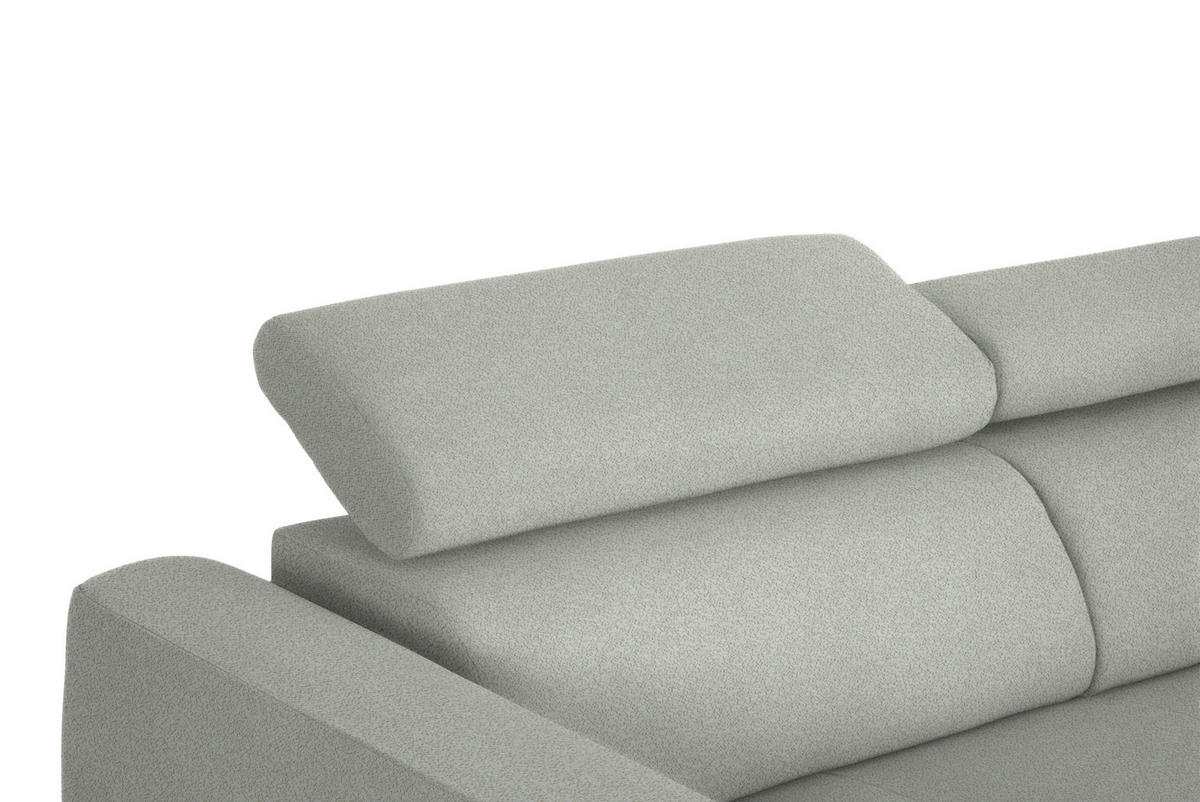 ECKSOFA in Chenille Alabasterfarben  280/205 cm  - Alabasterfarben/Schwarz, Design, Textil/Metall (280/205cm) - Xora