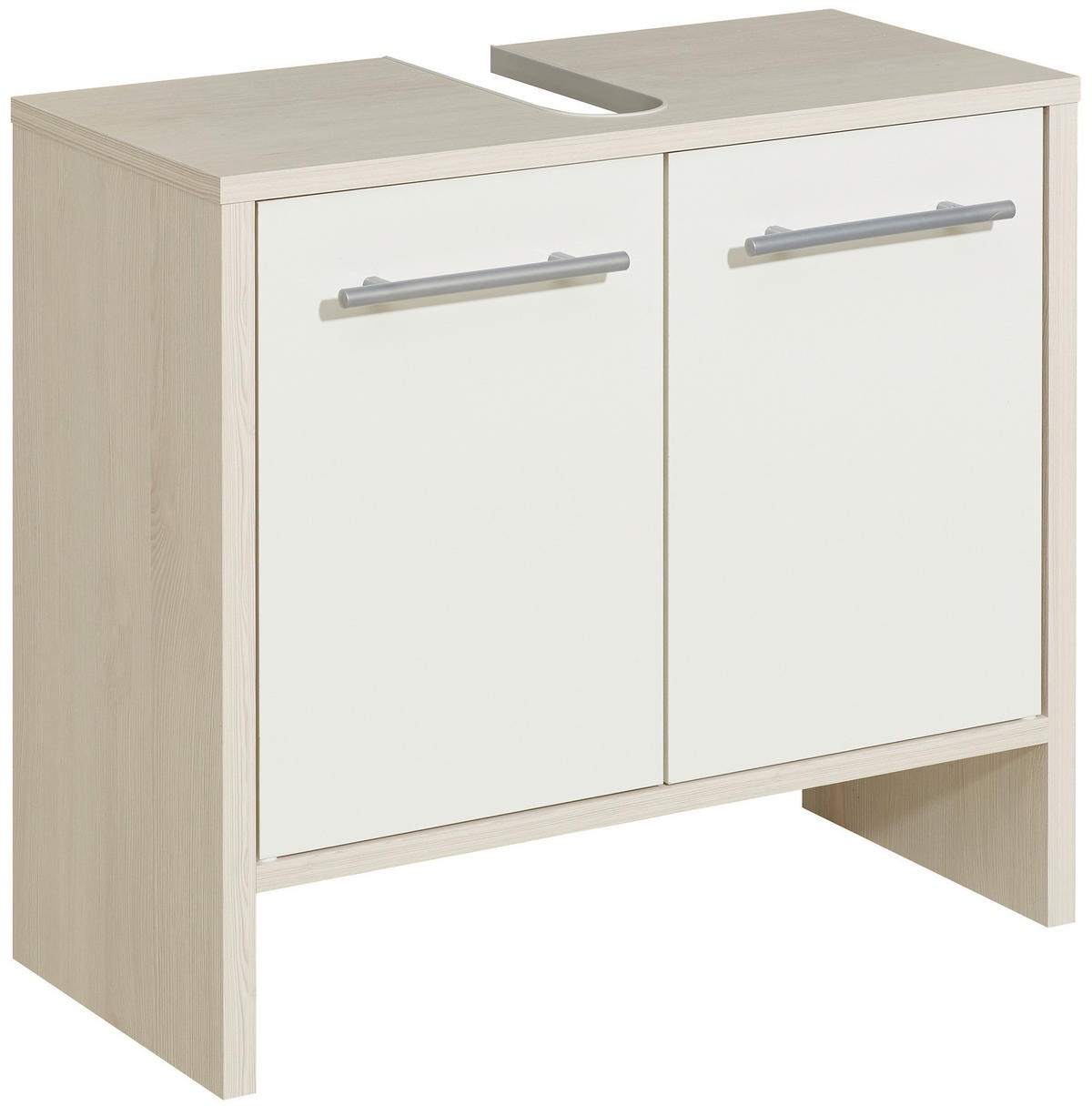 WASCHBECKENUNTERSCHRANK 62,0/54,3/28,0 cm  - Alufarben/Weiß, KONVENTIONELL, Holzwerkstoff (62,0/54,3/28,0cm) - Carryhome