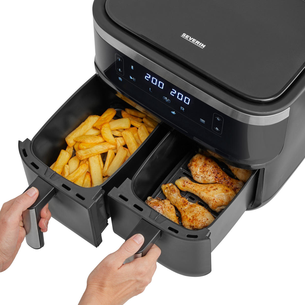 HEIßLUFTFRITTEUSE FR 2453 3.25 L  - Schwarz, Basics, Kunststoff/Metall (33,5/31,5/36,5cm) - Severin