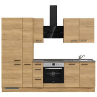 KÜCHENBLOCK 270 cm   in Eichefarben, Schieferfarben  - Schieferfarben/Eichefarben, MODERN, Holzwerkstoff/Metall (270cm) - Nobilia