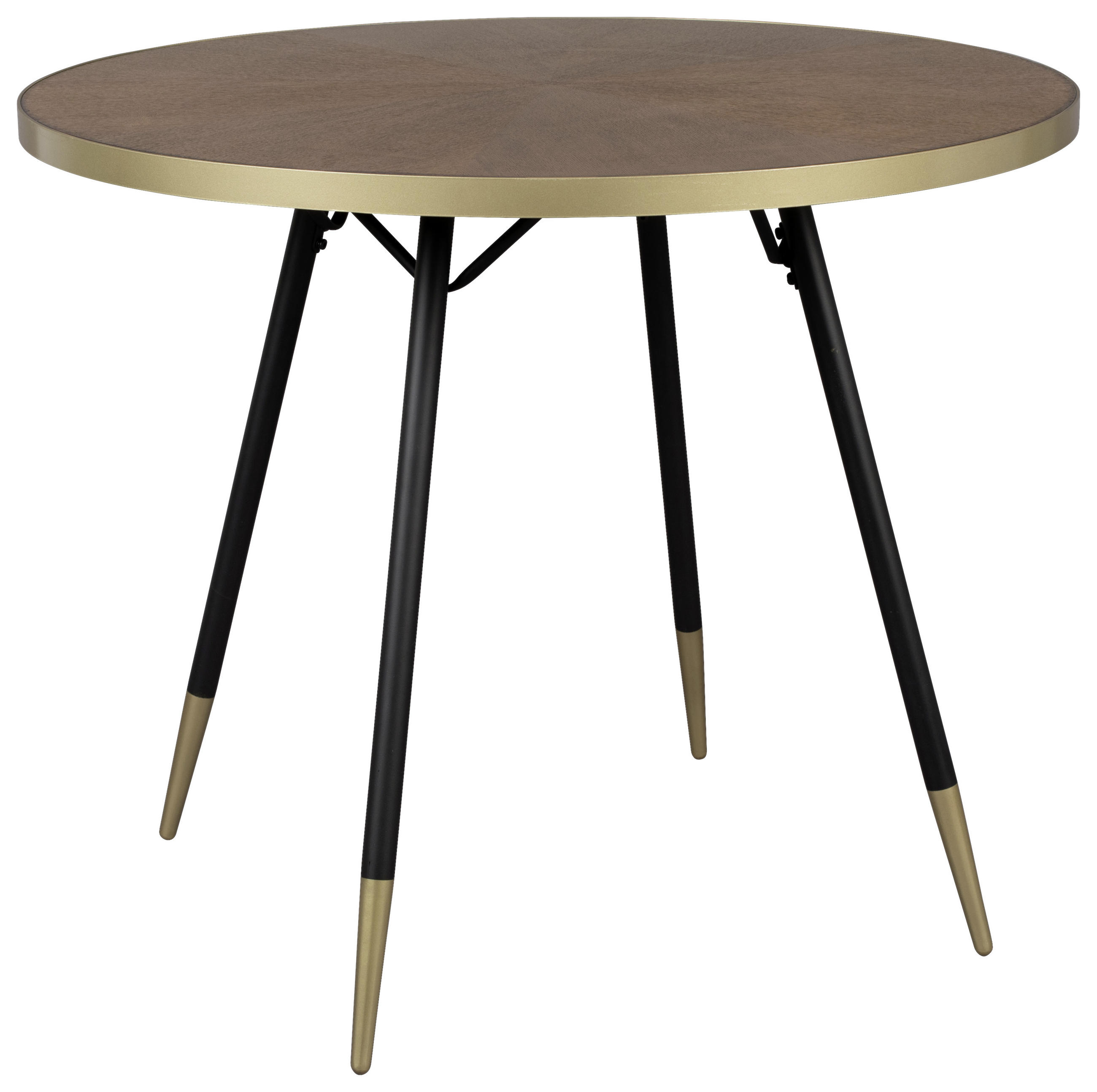 ESSTISCH in Holzwerkstoff  - Goldfarben/Walnussfarben, Trend, Holzwerkstoff (91/91/75cm) - Livetastic