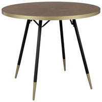 ESSTISCH in Holzwerkstoff  - Goldfarben/Walnussfarben, Trend, Holzwerkstoff (91/91/75cm) - Livetastic