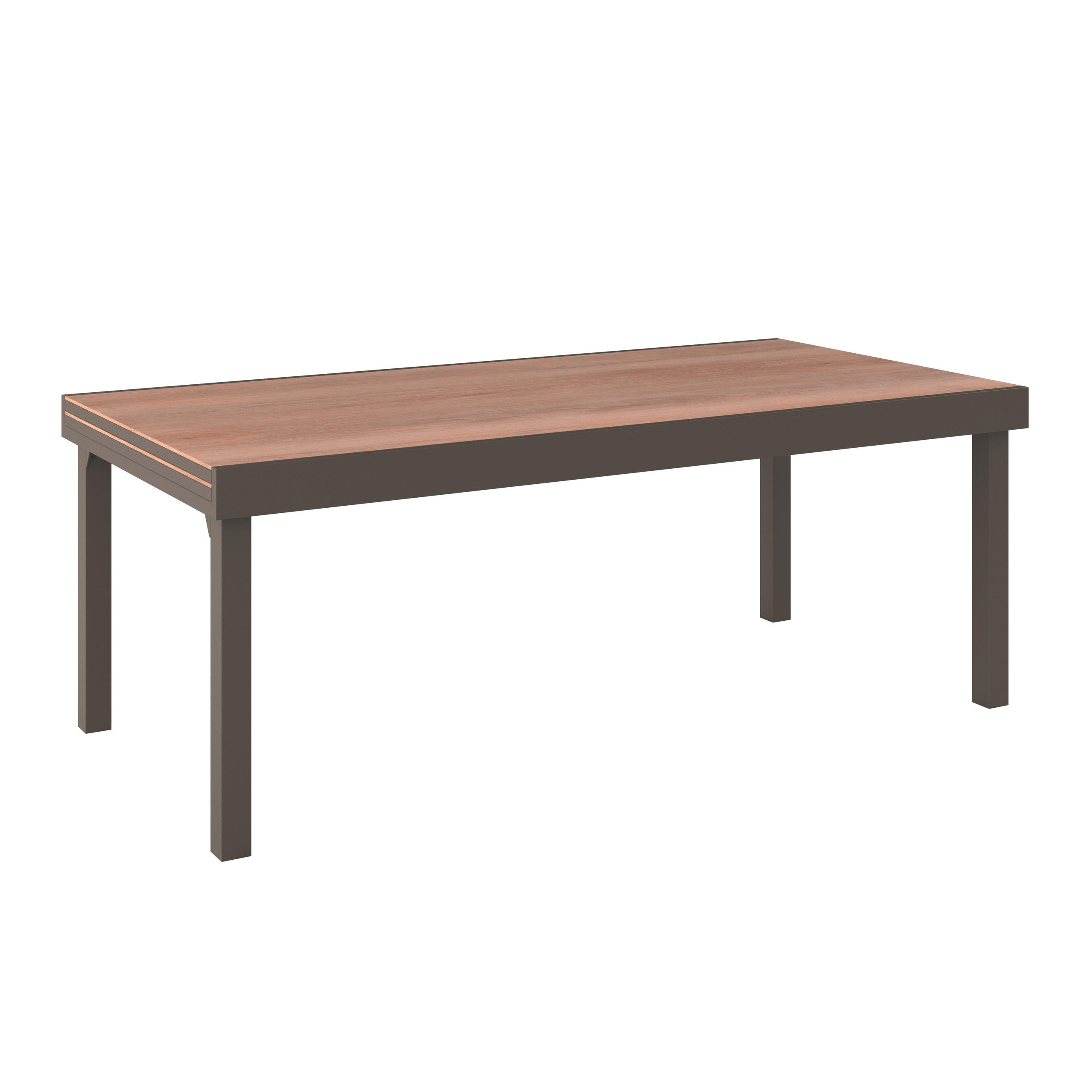 GARTENTISCH Metall, Kunststoff rechteckig  - Braun, MODERN, Kunststoff/Metall (200/320/75/100cm) - Ambia Garden