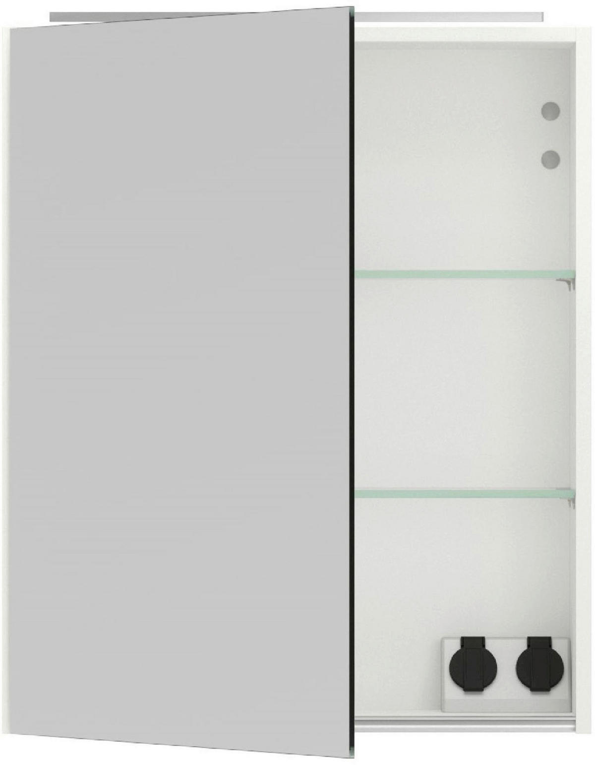 SPIEGELSCHRANK 60/72/21 cm  - Alufarben/Weiß, MODERN, Glas/Holzwerkstoff (60/72/21cm) - Nobilia