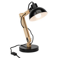 SCHREIBTISCHLEUCHTE Moda   - Schwarz, Natur, Holz/Metall (41,5/16/32cm) - Brilliant