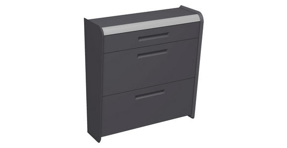 SCHUHSCHRANK 97/105/36 cm - Anthrazit/Alufarben, Design, Holzwerkstoff/Metall (97/105/36cm) - Dieter Knoll