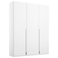 DREHTÜRENSCHRANK 151/223/60 cm,  in Weiß, 3 Tür(en)  - Chromfarben/Weiß, Design, Holzwerkstoff/Metall (151/223/60cm) - home24