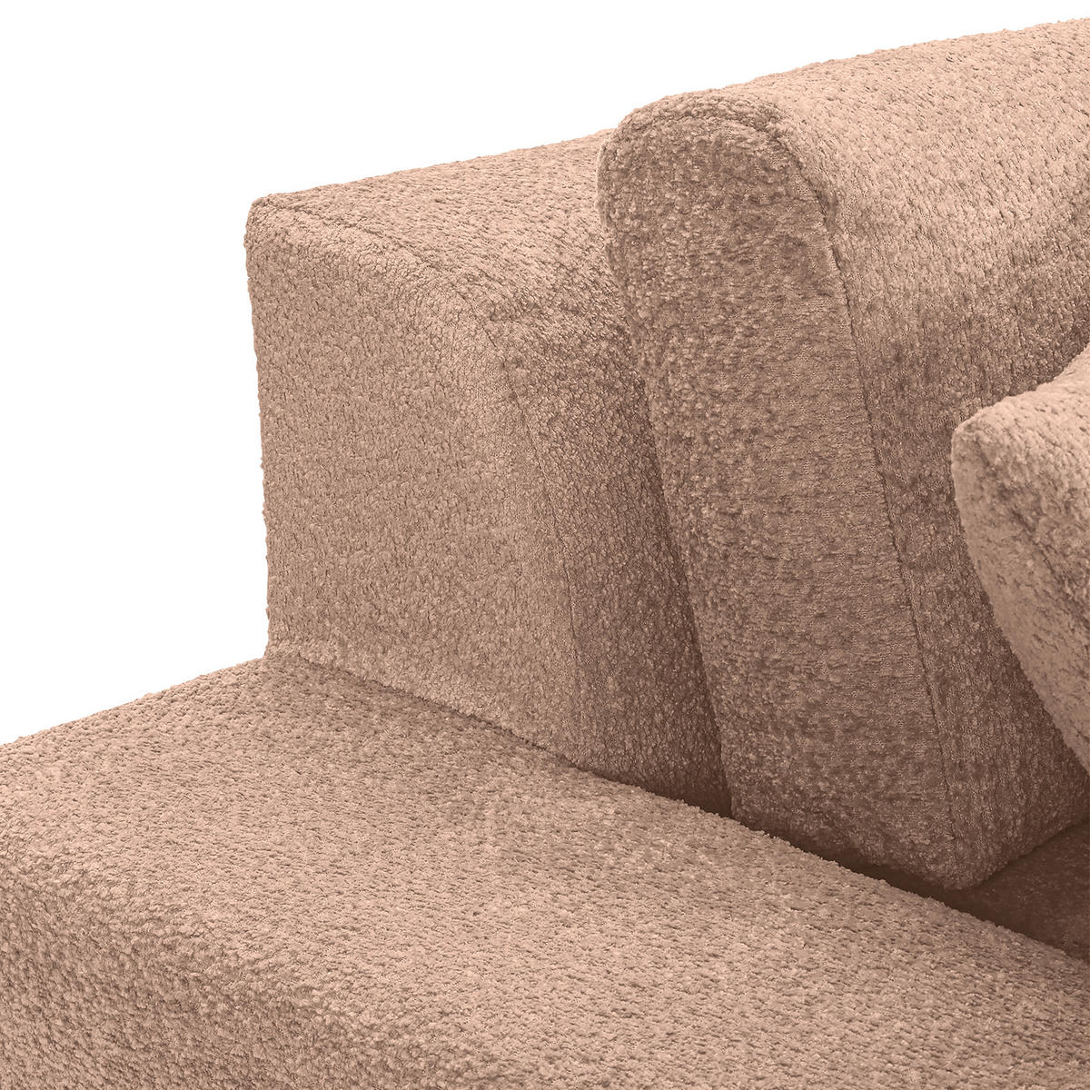 BIGSOFA Struktur, Bouclé Rotbraun  - Rotbraun/Greige, MODERN, Kunststoff/Textil (240/76/125cm) - Landscape