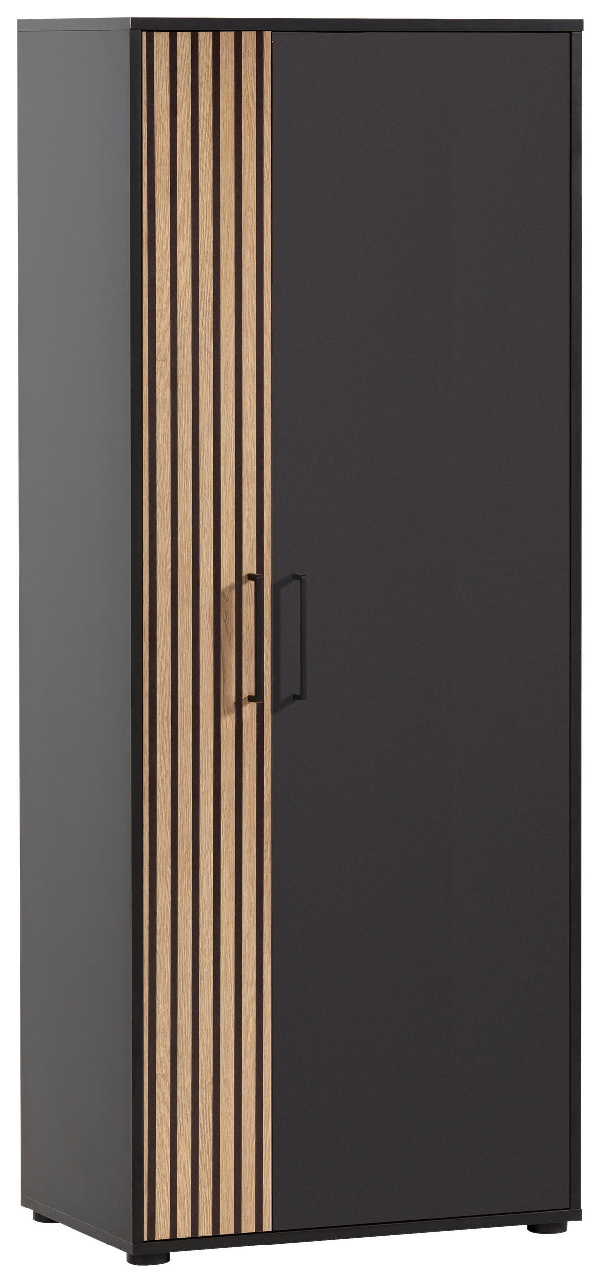 AKTENSCHRANK Schwarz, Eichefarben  - Eichefarben/Schwarz, MODERN, Holzwerkstoff (65,1/163,6/41cm) - MID.YOU