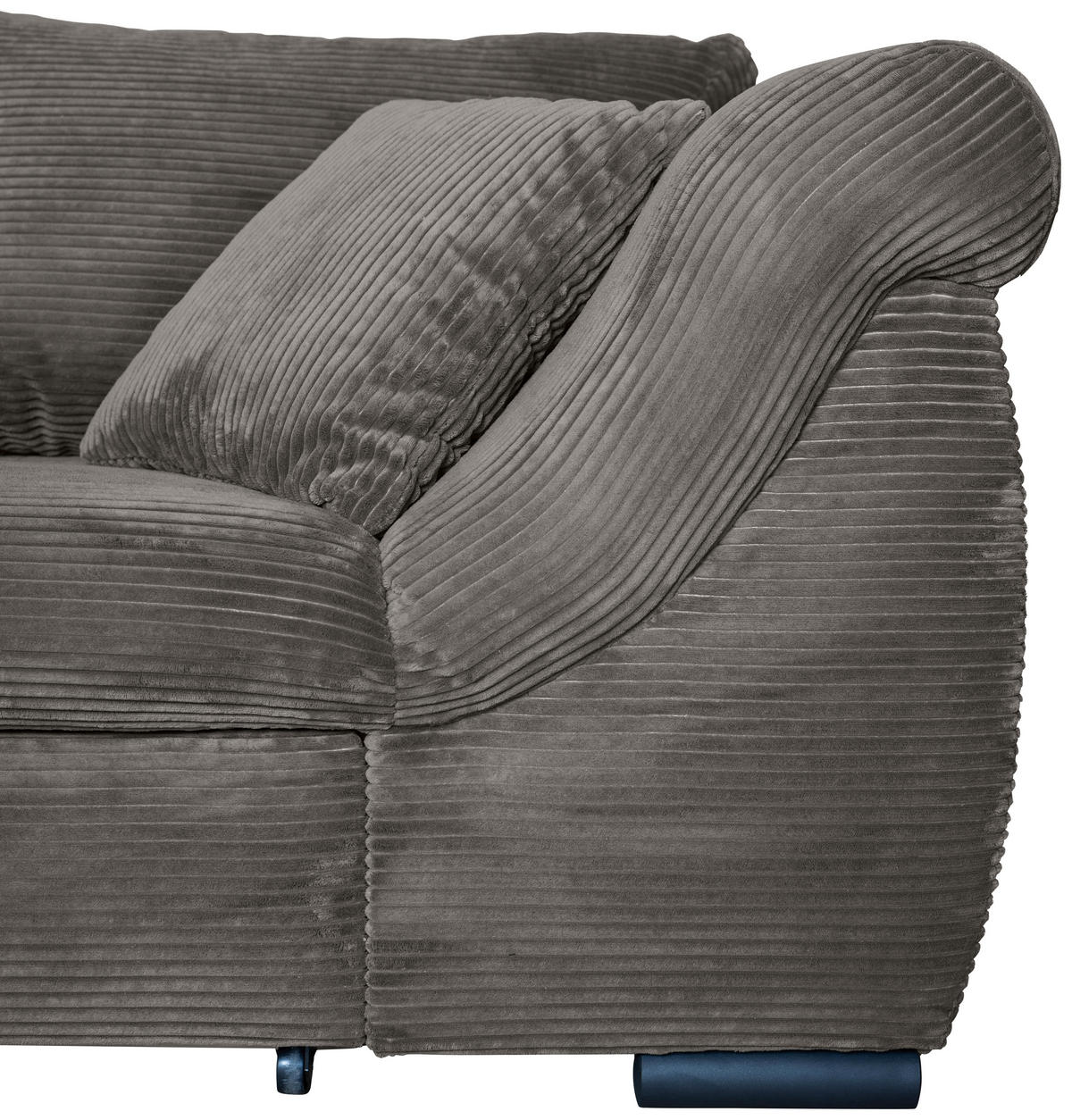 ECKSOFA in Cord Mokka  - Schwarz/Mokka, KONVENTIONELL, Textil/Metall (168/258cm) - Carryhome