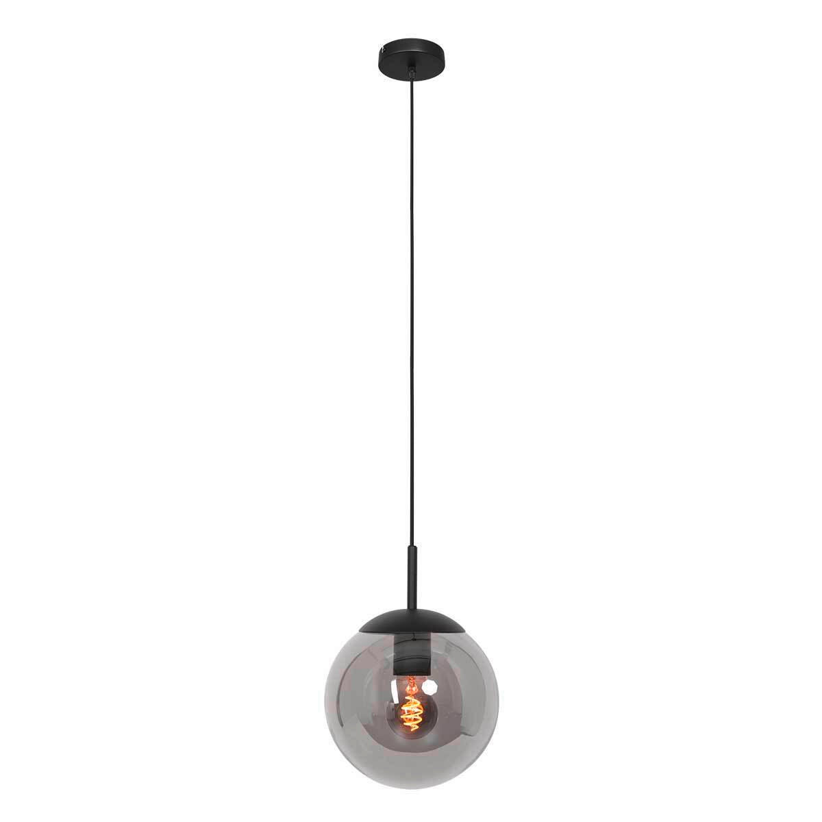 PENDELLEUCHTE 20/30-170 cm  - Schwarz, KONVENTIONELL, Glas/Metall (20/30-170cm)
