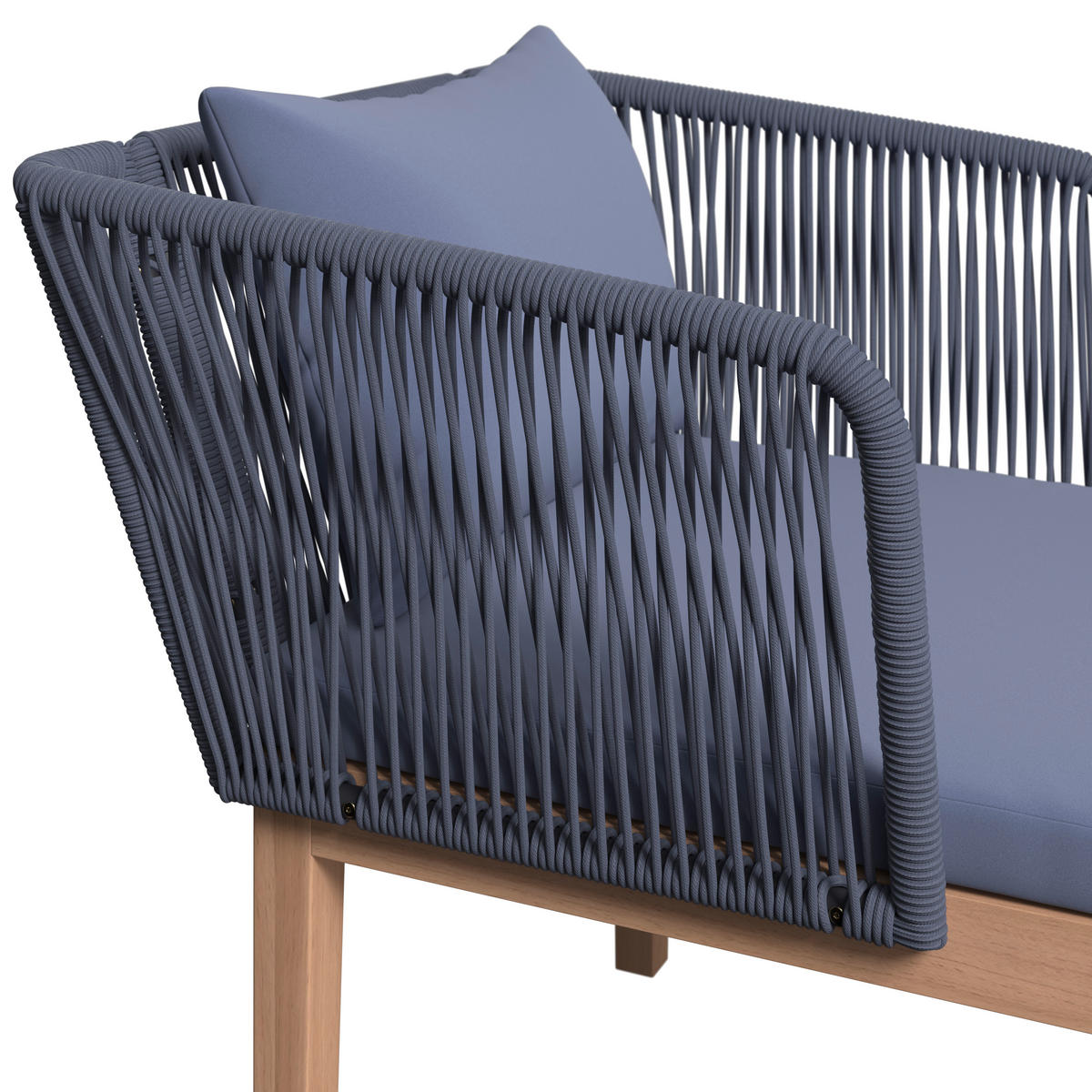 LOUNGEGARNITUR   160/74/84 cm Akazie massiv Eisen  - Akaziefarben/Grau, MODERN, Holz/Kunststoff (160/74/84cm) - Ambia Garden