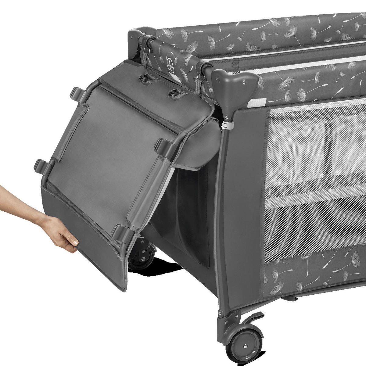 REISEBETT Sven Plus  71/86/127 cm  - Dunkelgrau/Grau, Basics, Kunststoff (71/86/127cm) - Lionelo