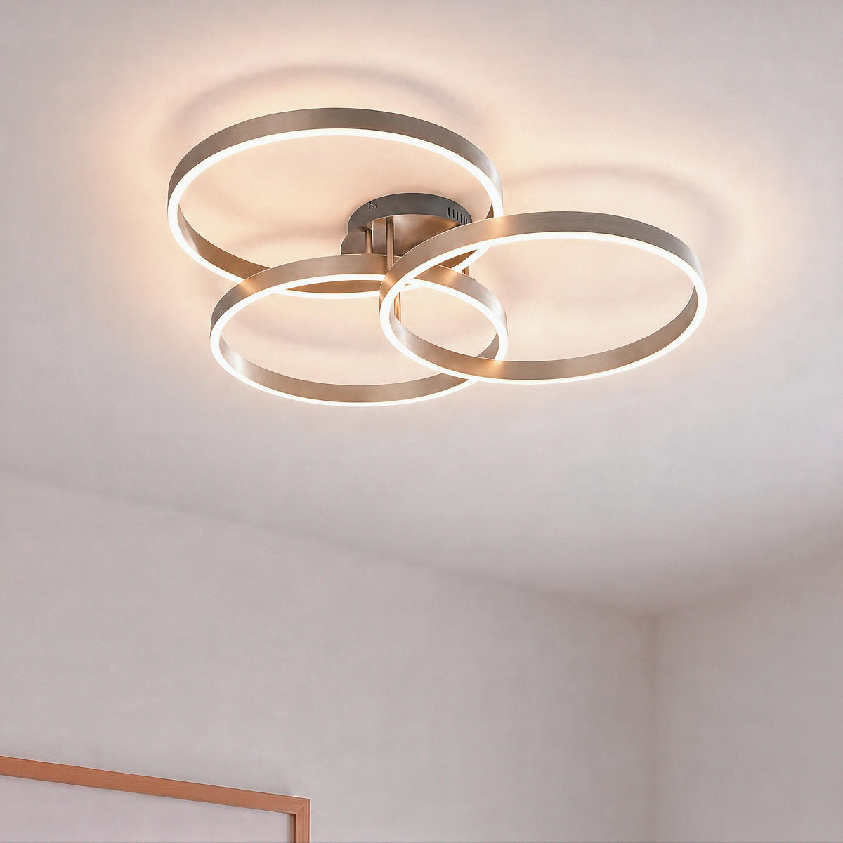 LED-DECKENLEUCHTE Paan 75/71,1/15,1 cm   - Edelstahlfarben, Design, Kunststoff/Metall (75/71,1/15,1cm) - Paul Neuhaus