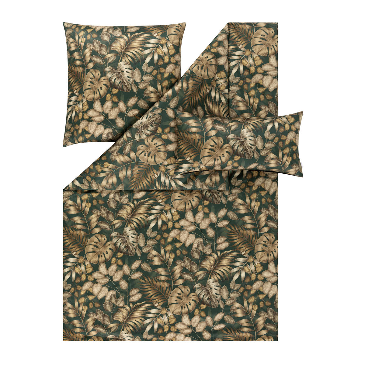 BETTWÄSCHE Exquisit Satin 155/220 cm  - Grün, Design, Textil (155/220cm) - Estella