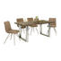 ESSTISCH Altholz massiv rechteckig Chromfarben, Grau - Chromfarben/Grau, Design, Holz/Metall (180/90/77cm) - Novel