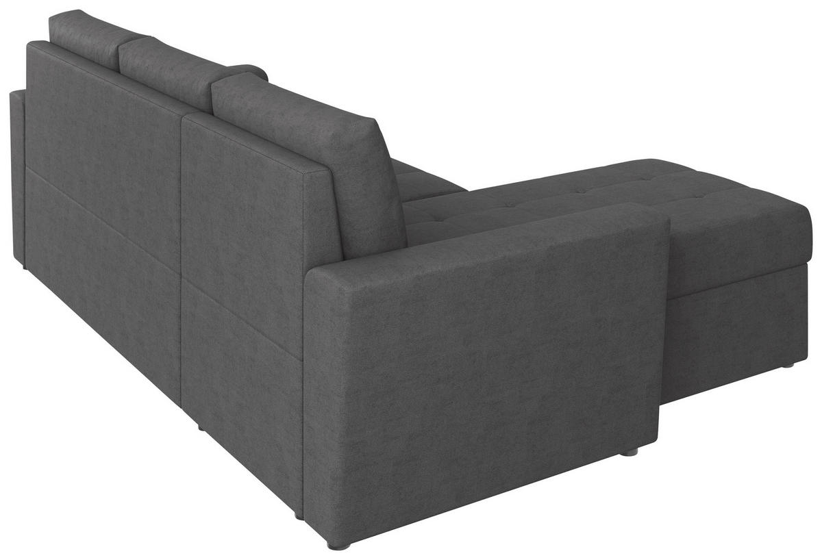 ECKSOFA TERMOLI Grau Jacquard  - Schwarz/Grau, Design, Kunststoff/Textil (231/155cm) - MID.YOU