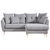 ECKSOFA Hellgrau Flachgewebe  - Buchefarben/Hellgrau, KONVENTIONELL, Holz/Textil (210/156cm) - Carryhome