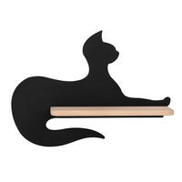 DJEČJA ZIDNA SVJETILJKA Cat  - crna, Basics, drvni materijal/drvo (36/12/26cm)