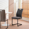 STUHL-SET 4 Stück  in Mikrofaser  - Schwarz/Grau, Design, Textil/Metall (43/97/57cm) - Xora