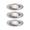 LED-EINBAUSPOT SET 6,6 cm  - Edelstahlfarben, Design, Metall (6,6cm) - Paulmann