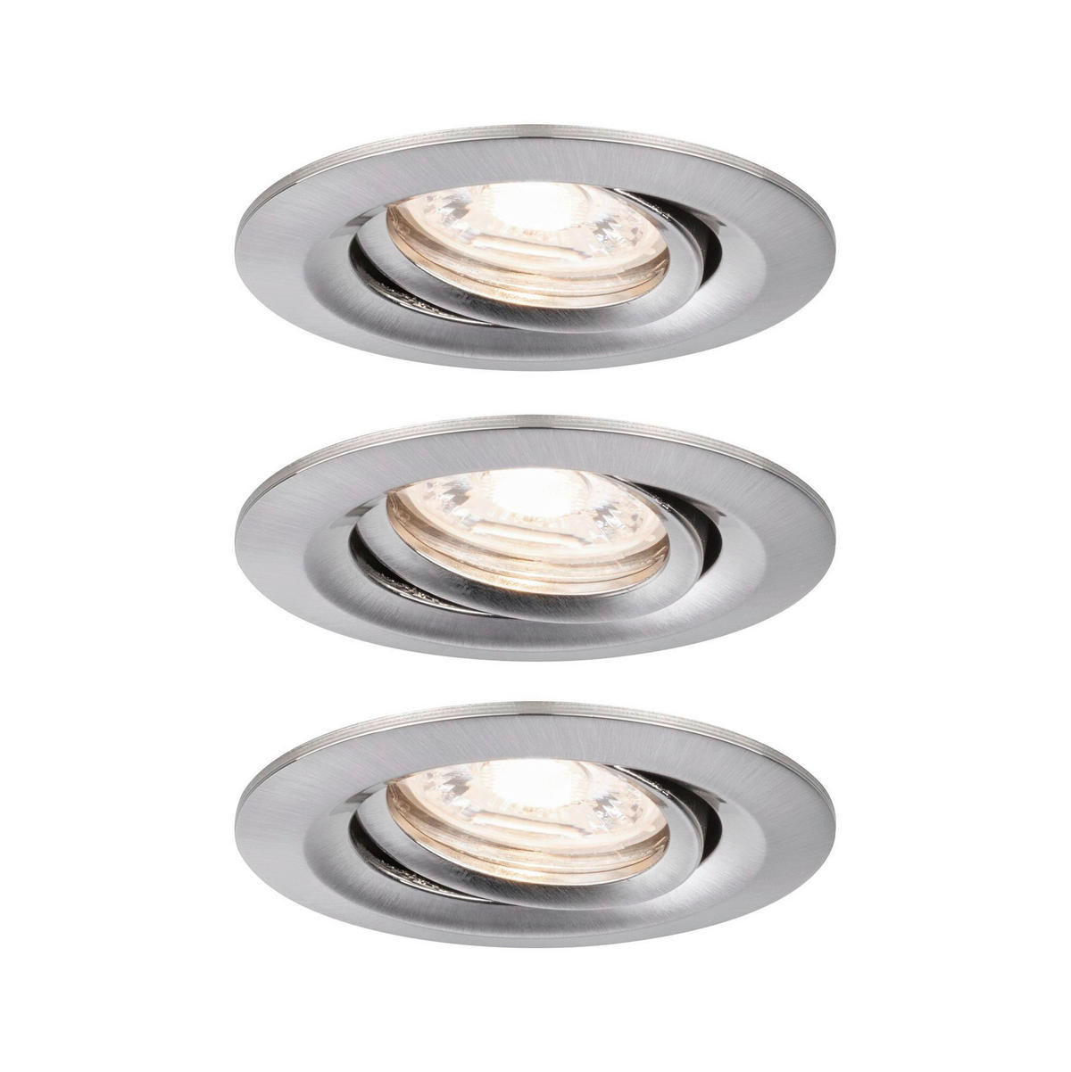 LED-EINBAUSPOT SET 6,6 cm  - Edelstahlfarben, Design, Metall (6,6cm) - Paulmann