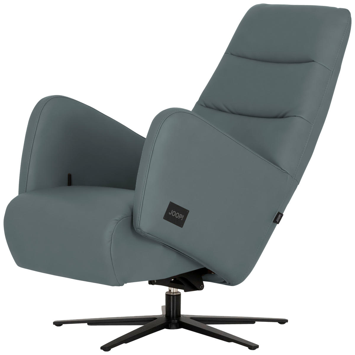 RELAXSESSEL Leder Grau  - Schwarz/Grau, Modern, Leder/Metall (66/110/83cm) - Joop!