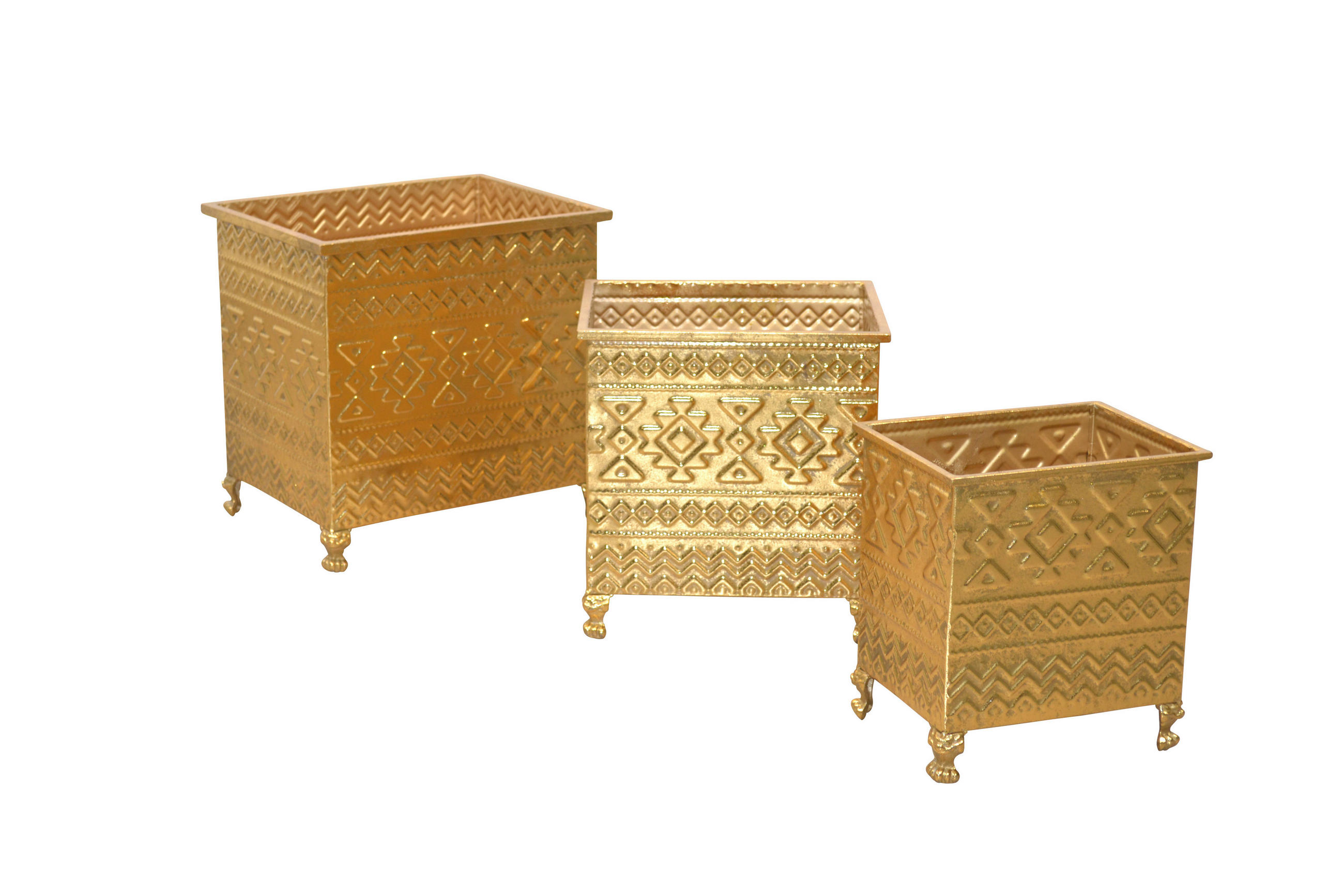 BLUMENSÄULEN-SET Metall  - Goldfarben, Design, Metall (38,5/29/38cm) - Livetastic