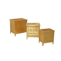 BLUMENSÄULEN-SET Metall  - Goldfarben, Design, Metall (38,5/29/38cm) - Livetastic