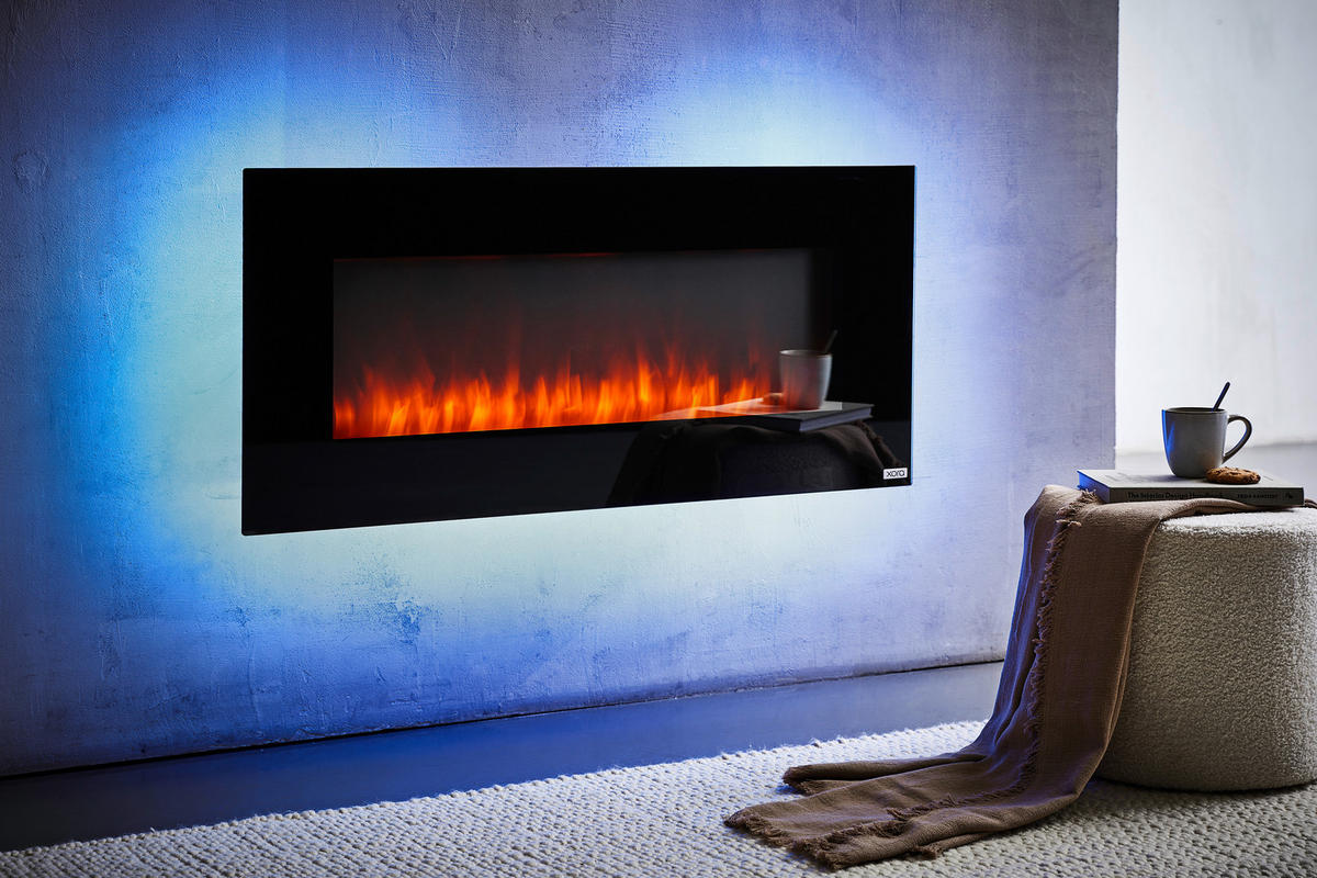 KAMIN ELEKTRIČNI - crna, Design, staklo/metal (107/50,8/12cm) - Xora