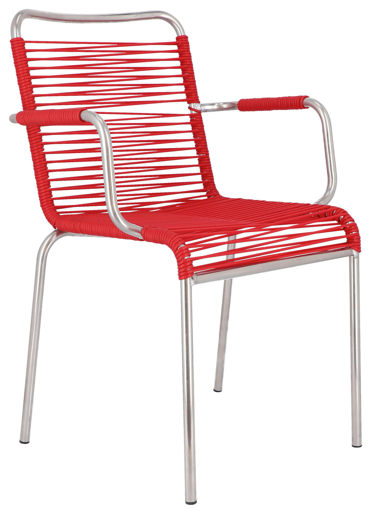 GARTENSESSEL-SET Aluminium Rot, Alufarben  - Rot/Alufarben, Design, Kunststoff/Metall (57/85/57cm) - FIAM