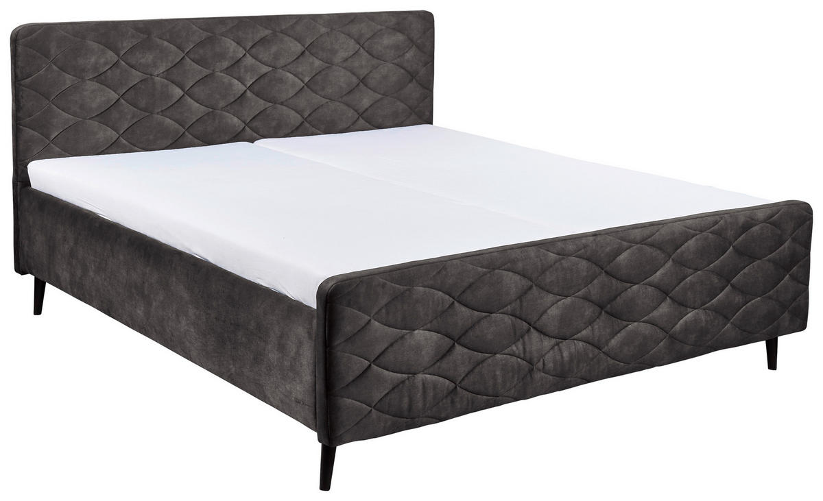 ČALOUNĚNÁ POSTEL, 180/200 cm, tmavě šedá - tmavě šedá, Basics, dřevo/kompozitní dřevo (180/200cm) - MID.YOU