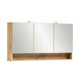 SPIEGELSCHRANK 120/64/20 cm  - Chromfarben/Eiche Wotan, Natur, Glas/Holzwerkstoff (120/64/20cm) - Xora