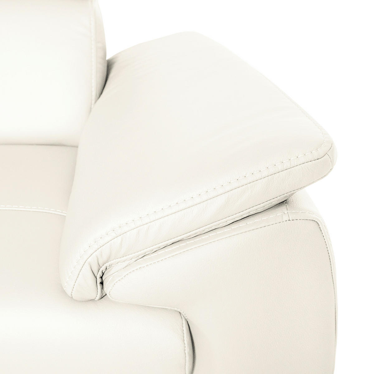 ECKSOFA Weiß Echtleder  - Wengefarben/Weiß, Design, Leder/Holz (193/265cm) - Livetastic