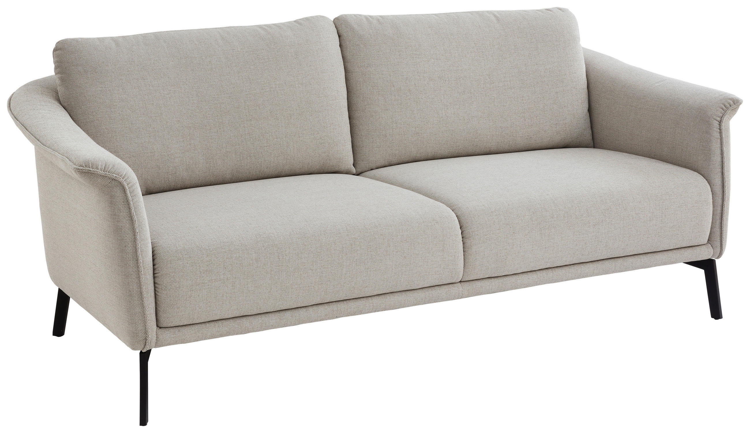 DREISITZER-SOFA Flachgewebe Platinfarben - Platinfarben/Schwarz, Design, Textil/Metall (212/83/95cm) - Johann Jakob