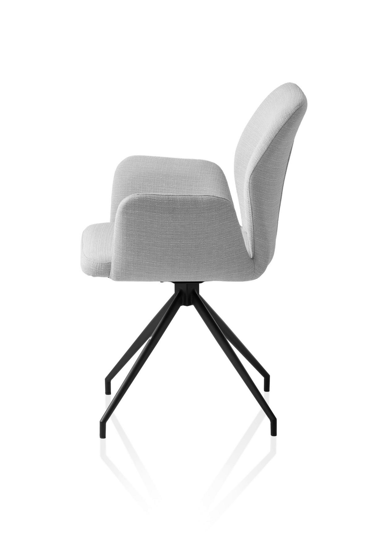 OTOČNÁ STOLIČKA, tkaná textília, svetlosivá - čierna/svetlosivá, Modern, kov/textil (59/88/58cm) - Livetastic