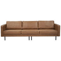 3-SITZER-SOFA Lederlook Braun  - Schwarz/Braun, Design, Leder (275/84/90cm) - MID.YOU
