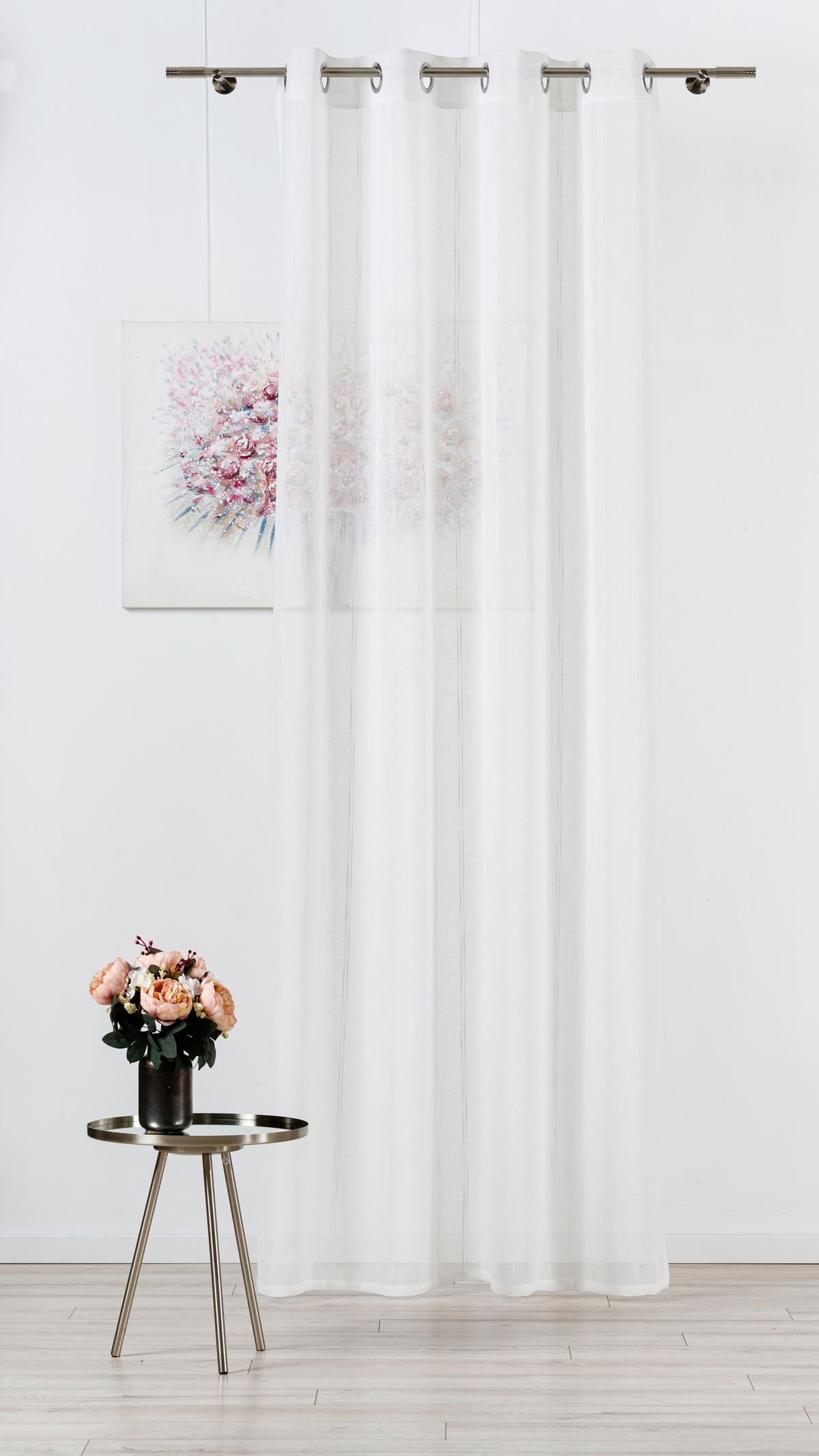 PERDEA CONFECȚIONATĂ transparent  - alb, Basics, textil (140/245cm)