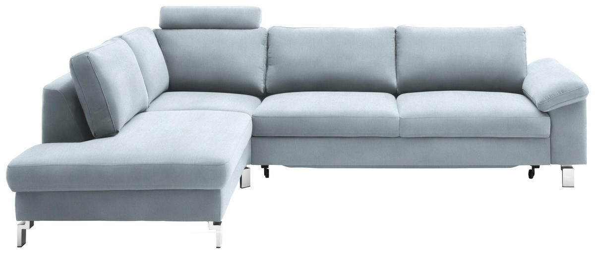 SAROKKANAPÉ textil világoskék  - krómszínű/világoskék, Design, textil/fém (200/281cm) - Pure Home Lifestyle