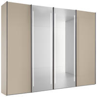 SCHWEBETÜRENSCHRANK 300/236/68 cm,  in Grau, 4 Tür(en)  - Chromfarben/Grau, Design, Glas/Holzwerkstoff (300/236/68cm) - Dieter Knoll