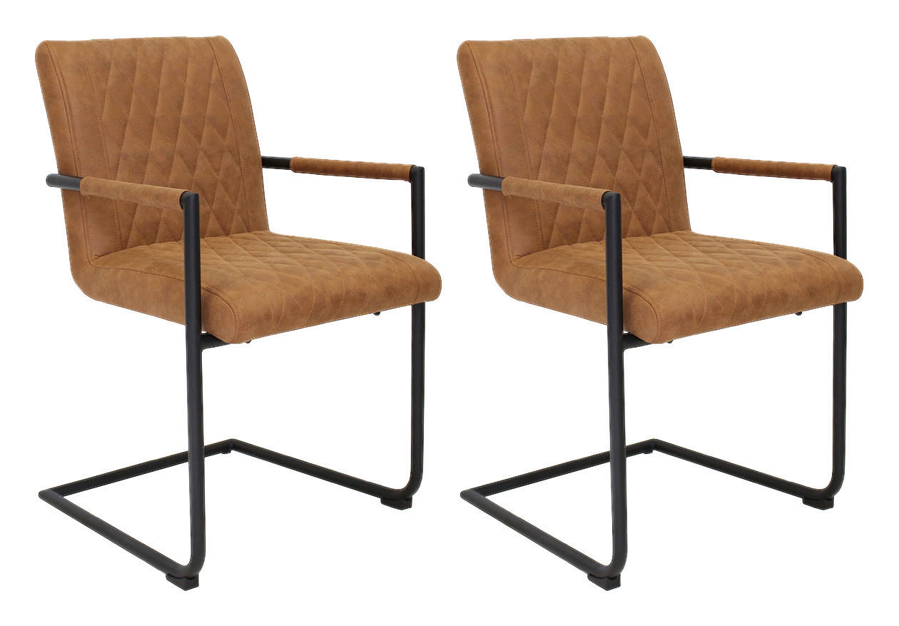 Mid.you Armlehnstuhl-Set Cognac 52x88x63 cm