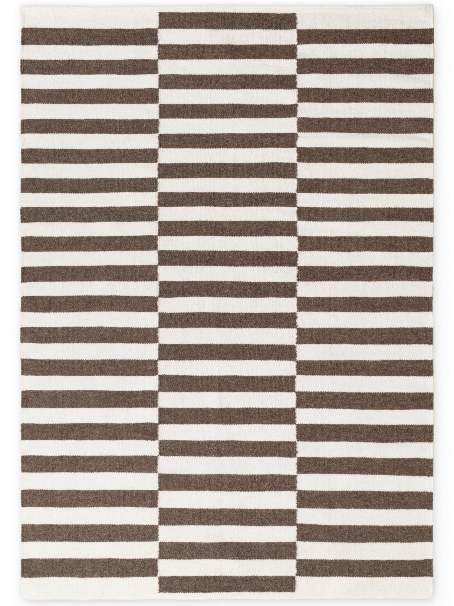 HANDWEBTEPPICH 160/230 cm Vika Weiß, Dunkelbraun rechteckig  - Dunkelbraun/Weiß, Basics, Textil (160/230cm) - Hanse Home