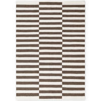 HANDWEBTEPPICH 160/230 cm Vika Weiß, Dunkelbraun rechteckig  - Dunkelbraun/Weiß, Basics, Textil (160/230cm) - Hanse Home