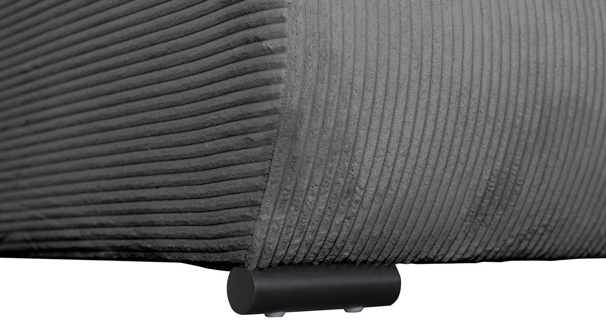WOHNLANDSCHAFT Anthrazit Cord  - Anthrazit/Schwarz, KONVENTIONELL, Textil/Metall (191/351/191cm) - Carryhome