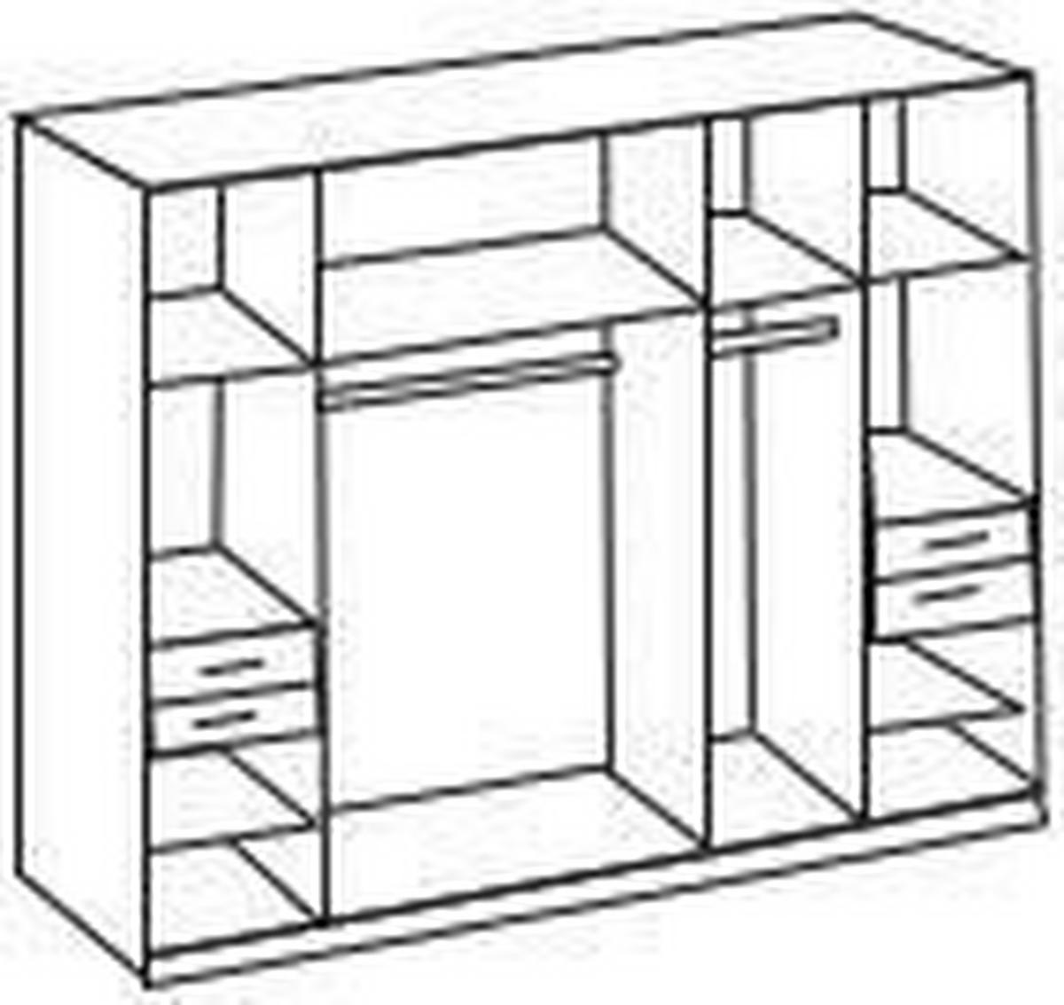 DREHTÜRENSCHRANK in Graphitfarben, Weiss  - Weiss/Silberfarben, Basics, Holzwerkstoff (225/208/58cm) - MID.YOU