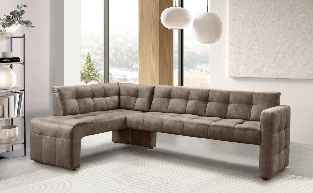ECKBANK 245/157 cm  in Taupe  - Taupe/Schwarz, MODERN, Holz/Holzwerkstoff (245/157cm) - Livetastic