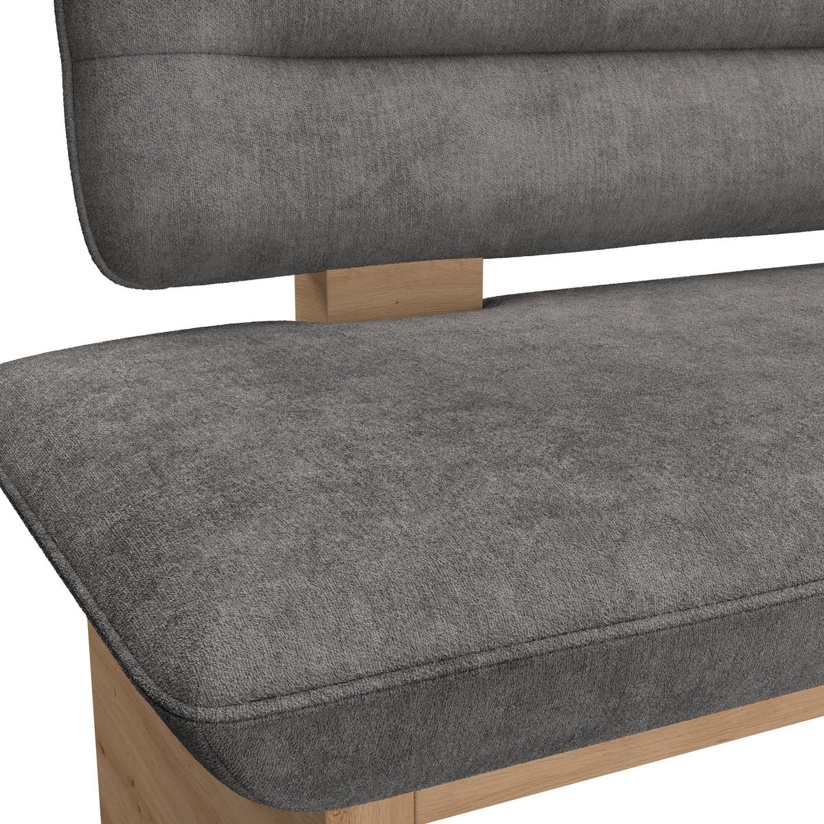 SITZBANK 140/87/67 cm Webstoff Grau  - Eichefarben/Schwarz, KONVENTIONELL, Textil (140/87/67cm) - James Wood